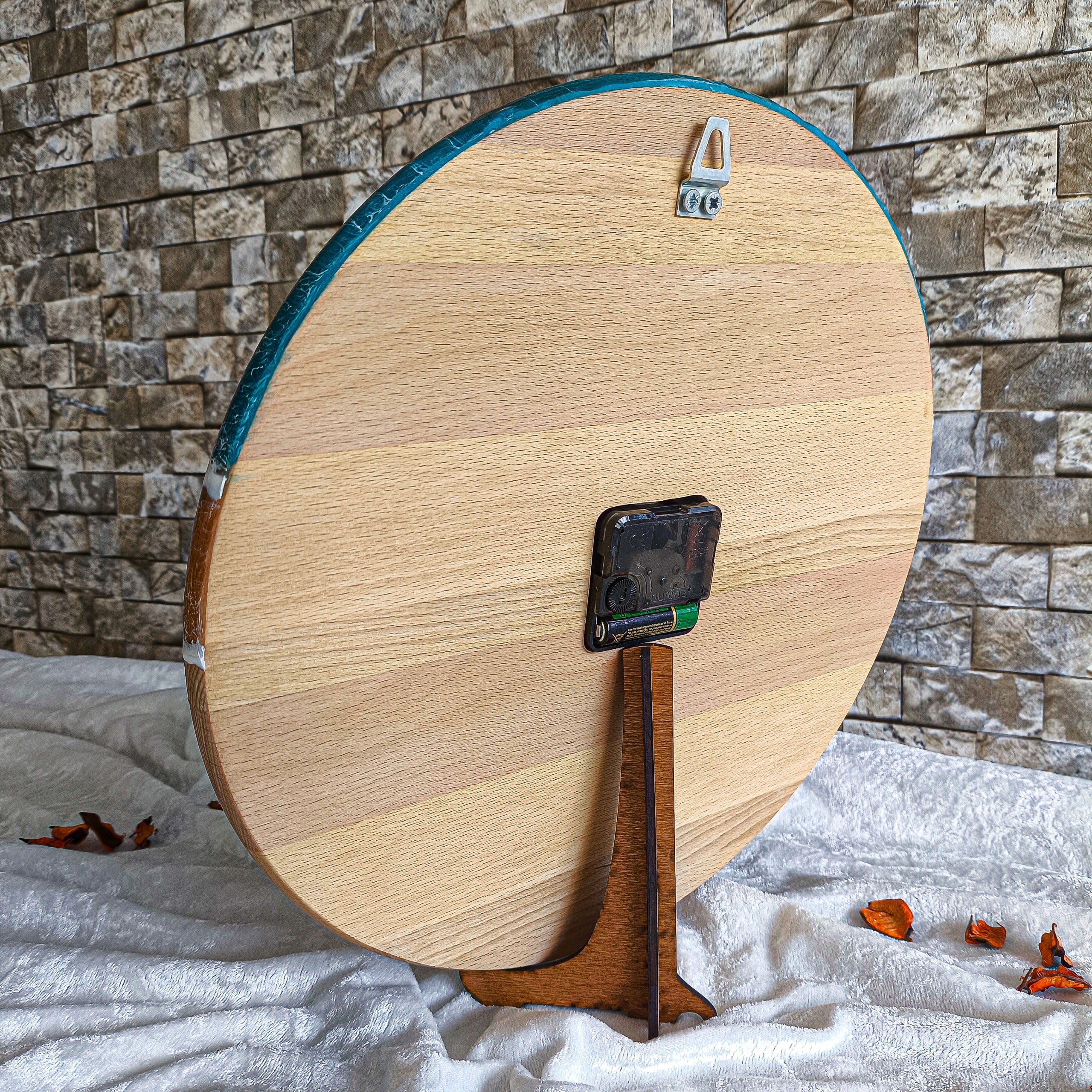 Epoksi Ahşap Duvar Saati Kişiye Özel Epoksi Okyanus Dalga Saat