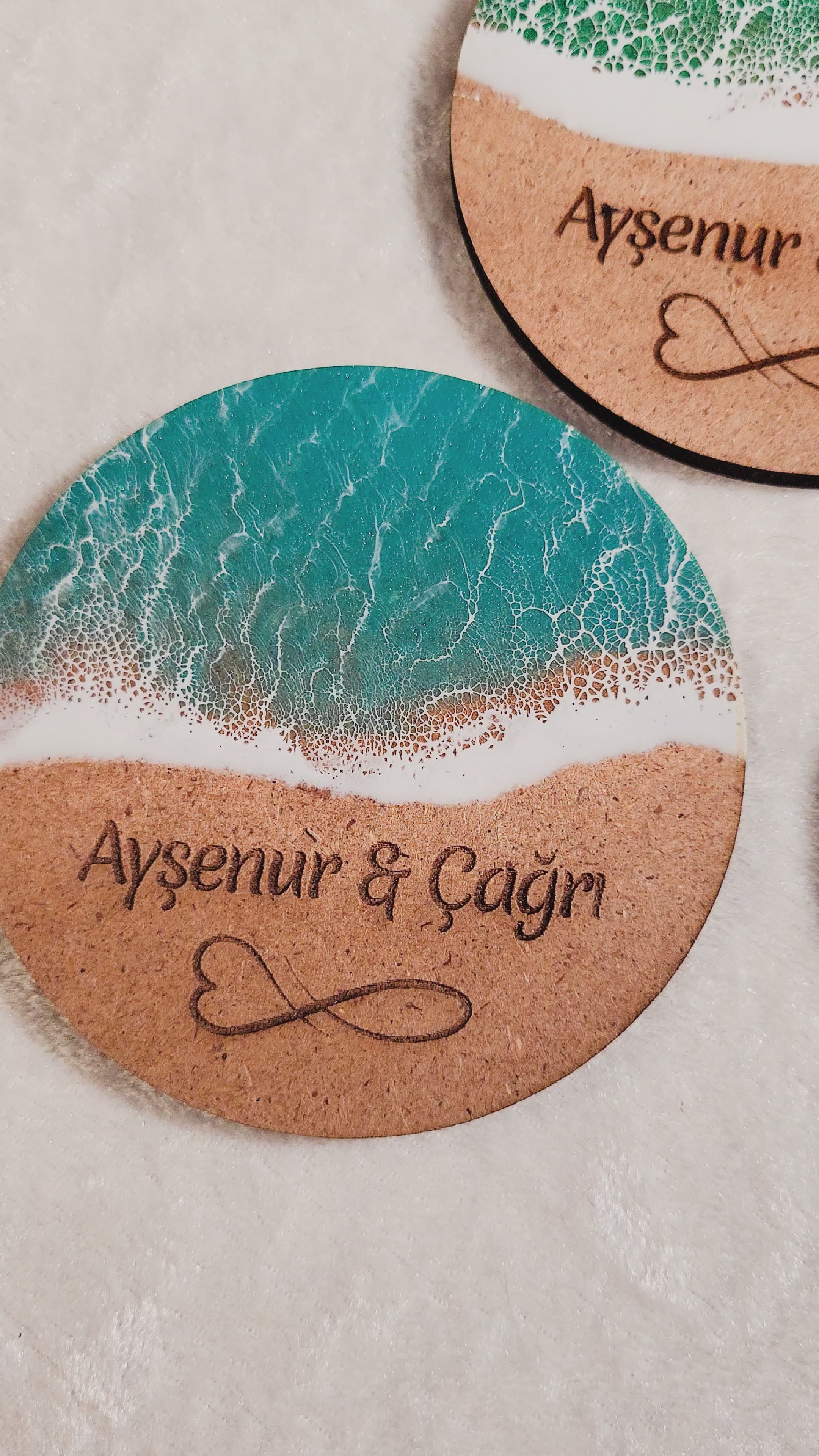 İsimli Epoksi Okyanus Dalga Magnet El Yapımı Kişiye Özel Hediye, Düğün Nişan Etkinlik Hediyeleri